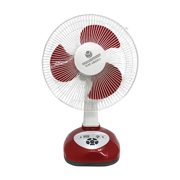 Defender Osk-2912 Rechargeable Table Fan Maroon - 12 Inch