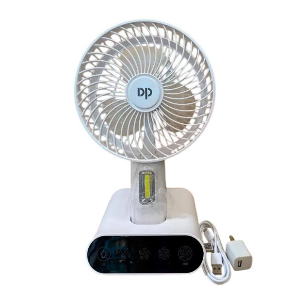DP-7624 Rechargeable Touch Mini Table Fan with Lamp